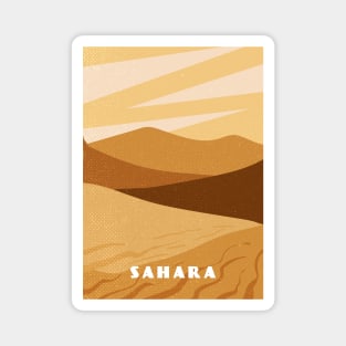 Sahara desert. Retro travel poster Magnet