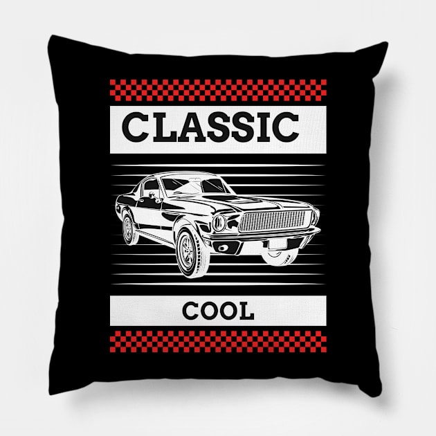 Classic Cool  Muscle Car T-shirt Pillow by Joco Studio