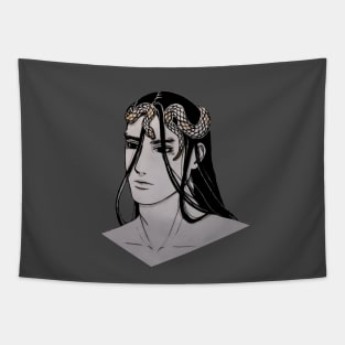 Snake crown illustration Tapestry