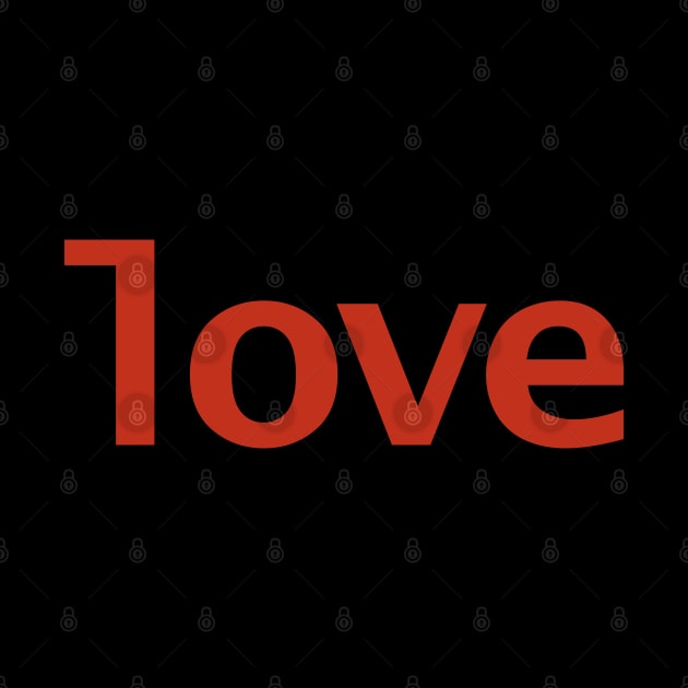 Love Minimal Typography Red Text by ellenhenryart