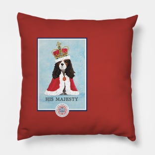 Funny King Charles Spaniel Coronation Print Pillow