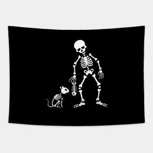 Cat likes fish bone skeleton Tapestry