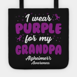 Alzheimers Awareness - I Wear Purple For My Grandpa Tote