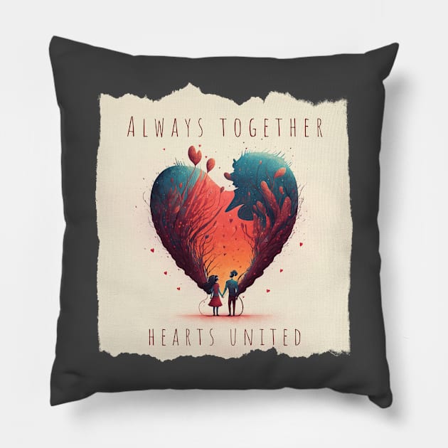 Always together, hearts united Pillow by DreadX3