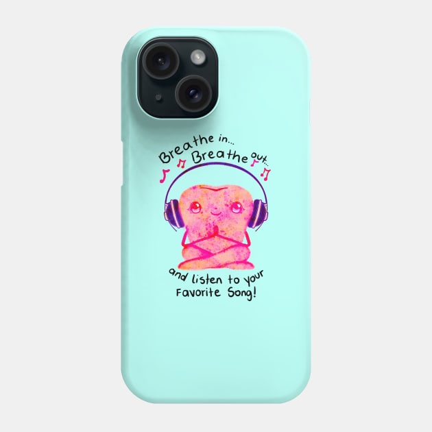 Cute Molar Yogi illustration - Breathe in... Breathe out... and listen to your favorite song! - for Dentists, Hygienists, Dental Assistants, Dental Students and anyone who loves teeth by Happimola Phone Case by Happimola