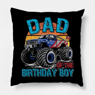 Dad Of The Birthday Boy Monster Truck Birthday Pillow