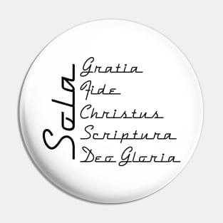 The Five Solas Retro Pin