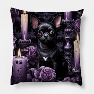 Gothic Black Chihuahua Pillow