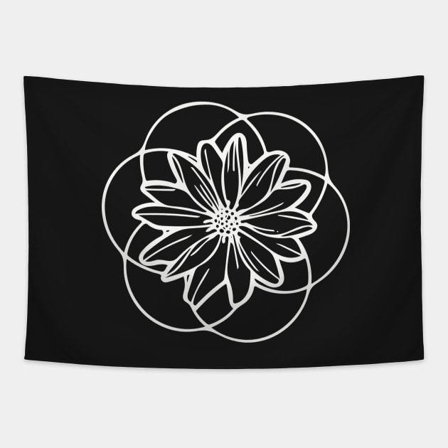 Geo-Flowers Tapestry by LoraMaze