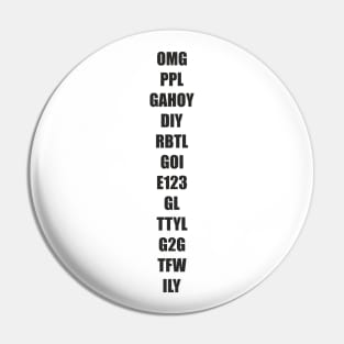 Abbreviations - Internet slang appeal Pin