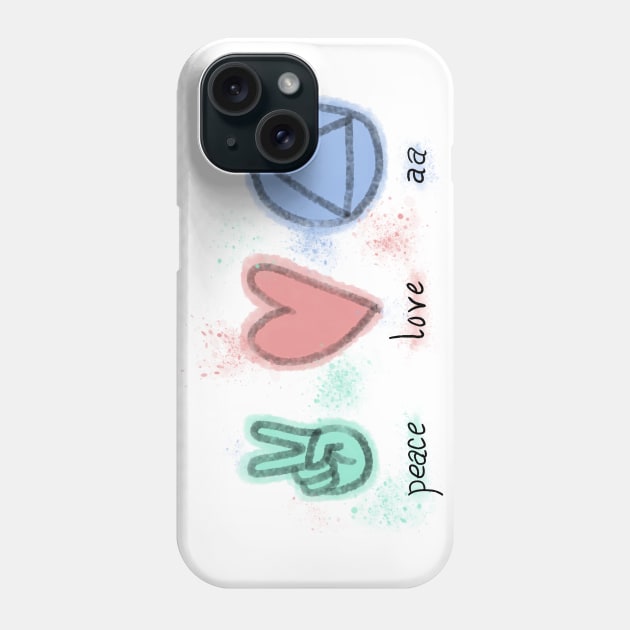 Peace Love AA Phone Case by TheSobrietyCave