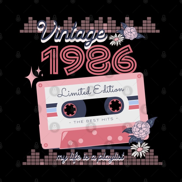 Vintage 1986 Limited Edition Music Cassette Birthday Gift by Mastilo Designs