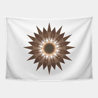 Abstract Brown Wood Texture Mandala Tapestry