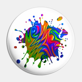 Psychedelic Rainbow Fractal Pin