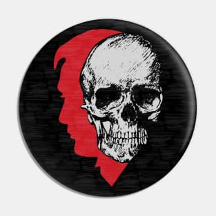 Hannibal Blood Red Profile with Gray Skull Superimposed Pin