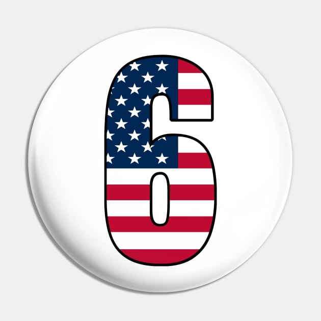 Number 6 Star Spangled Banner Pin by la chataigne qui vole ⭐⭐⭐⭐⭐