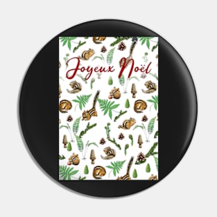 Forest Life White Background Christmas Card Pin