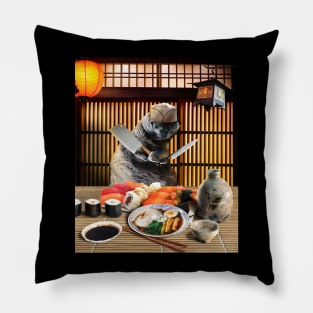 Chonk Cat Sushi Chef Pillow