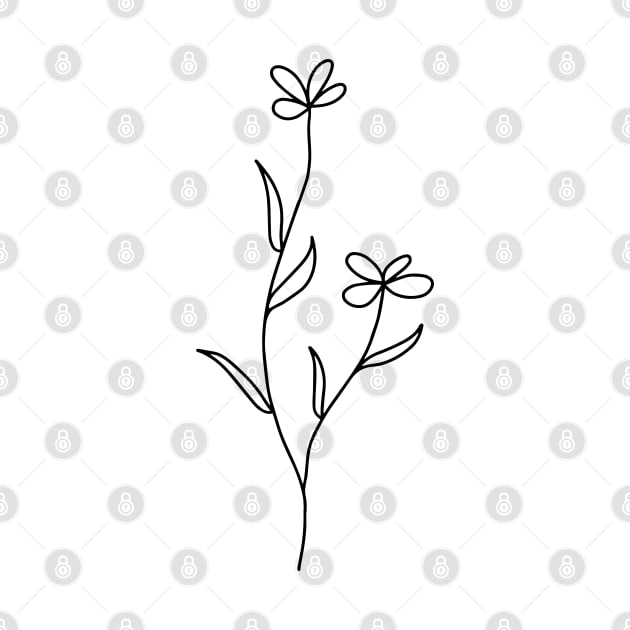 Fine Line Flower Drawing | Artwork by Julia Healy by juliahealydesign