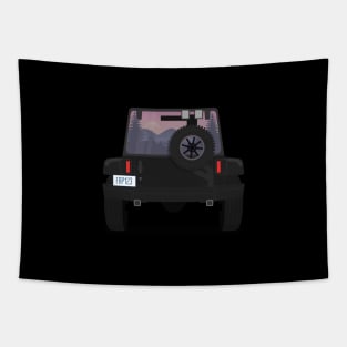 An Amazing View Of Backside Of An Offroad Car For Traveling Tapestry