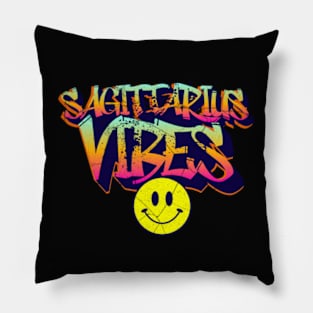 Sagittarius Vibes Graffiti Zodiac Birthday Pillow