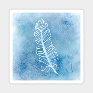 Watercolor feather Magnet