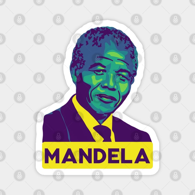 Nelson Mandela Magnet by Slightly Unhinged