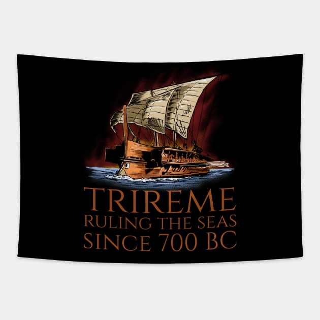 Trireme - Ruling The Seas - Ancient Greek Maritime History Tapestry by Styr Designs