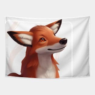 Whimsical Dhole Gazing at the Sky - Nature-Inspired Tapestry