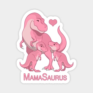 MamaSaurus T-Rex Mommy & Twin Baby Girl Dinosaurs Magnet