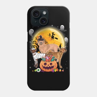 Vizsla Dog Mummy Witch Moon Ghosts Happy Halloween Thanksgiving Merry Christmas Day Phone Case