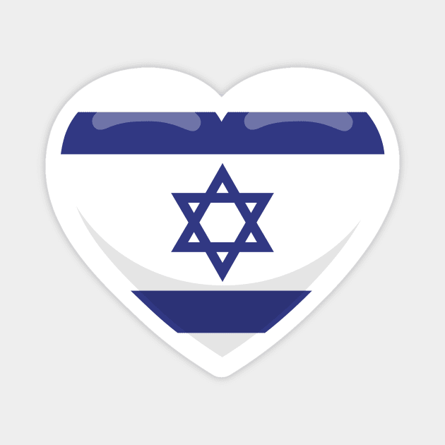 Israel Flag Heart Magnet by SunburstGeo