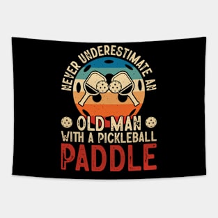 Funny pickleball - Never underestimate an old man with a pickleball paddle Tapestry