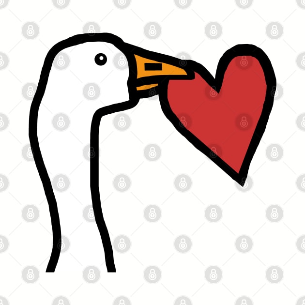 Portrait of a Goose Stealing a Heart on Valentines Day by ellenhenryart