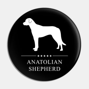 Anatolian Shepherd Dog White Silhouette Pin