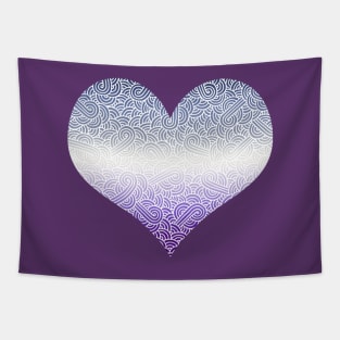 Ombré butch lesbian colours and white swirls doodles heart Tapestry