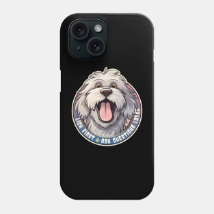 Funny Lick First, Ask Questions Later Bergamasco Sheepdog Design Phone Case