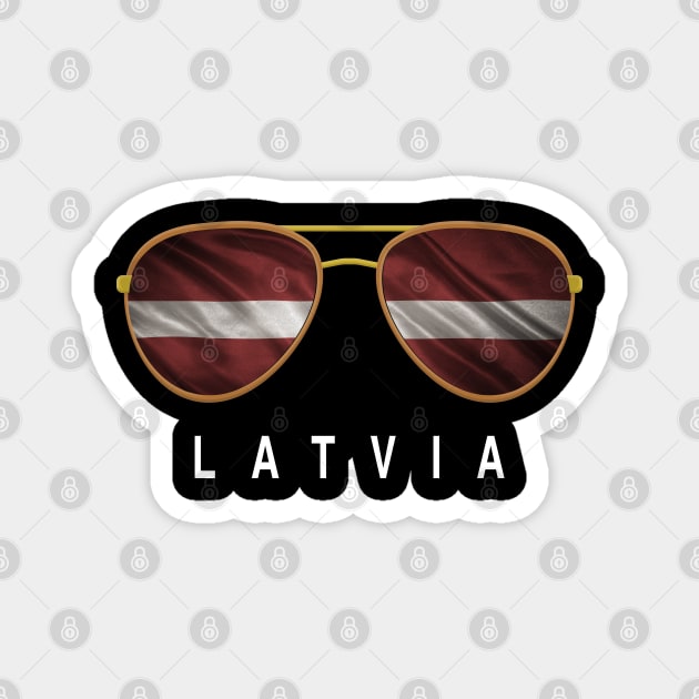 Latvia Sunglasses, Latvia Flag, Latvia gift ,  Latvian , Magnet by JayD World