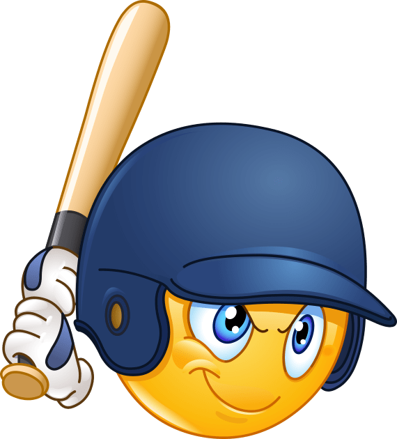 Baseball Batter Emoji Emoticon Kids T-Shirt by DigiToonsTreasures