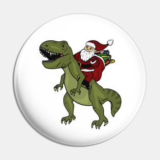 Dinosaur Christmas Gift Xmas T Rex Santa Funny Pin