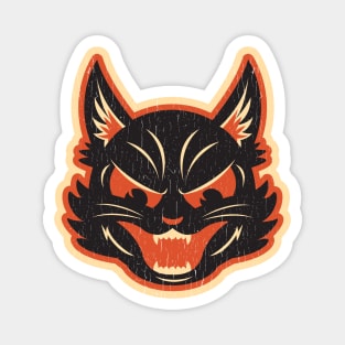 Vintage Angry Halloween Cat Version 2 Magnet