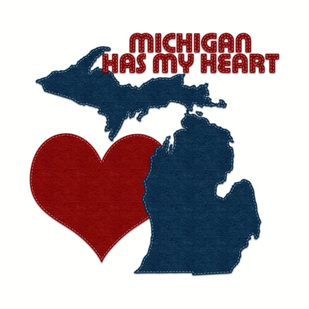 Michigan Has My Heart | I Love Michigan | Felt Look by CheriesArt