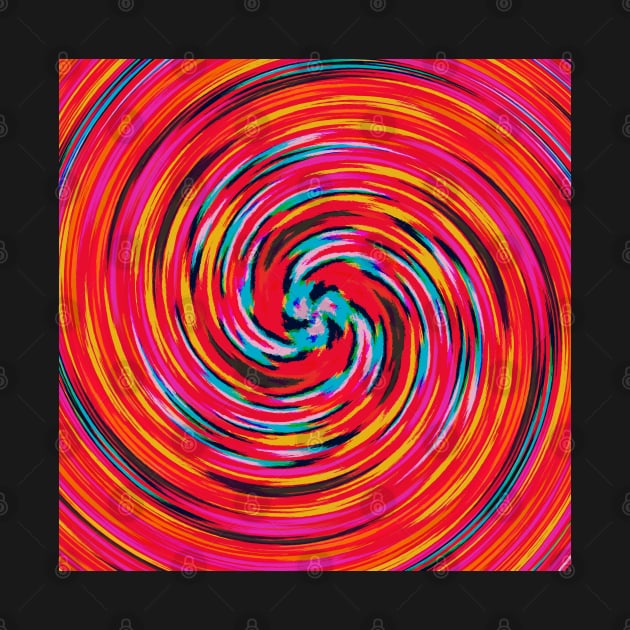 Swirl of Colorful Retro ZigZag Pattern by Peaceful Space AS