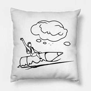 students riding pencils Pillow