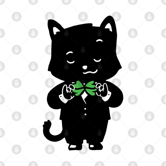 Luck Tie Cat Four Leaf Clover by vo_maria