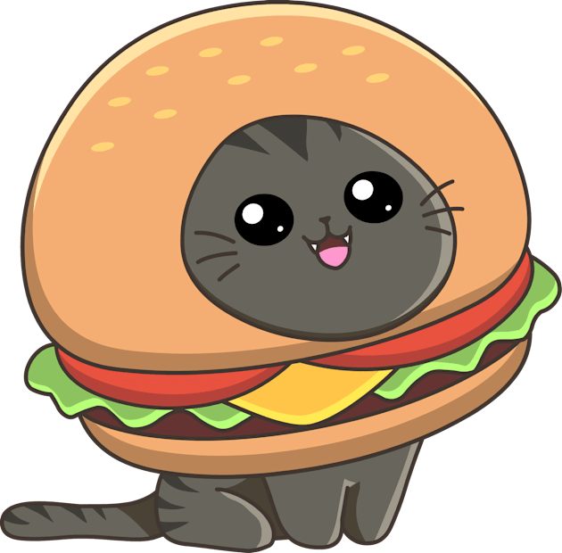 Cat Burger Kids T-Shirt by AnishaCreations