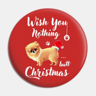 Funny Christmas Dog Fluffy Teacup Pomeranian Puppy with Santa Xmas Pin