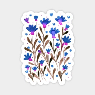 Forget me not flowers - blue and pink Magnet