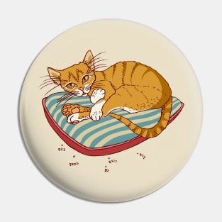 Cat on a Pillow Pin