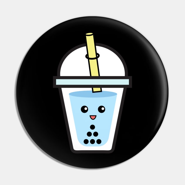 Blue Bubble Tea Boba Pin by Isabelledesign